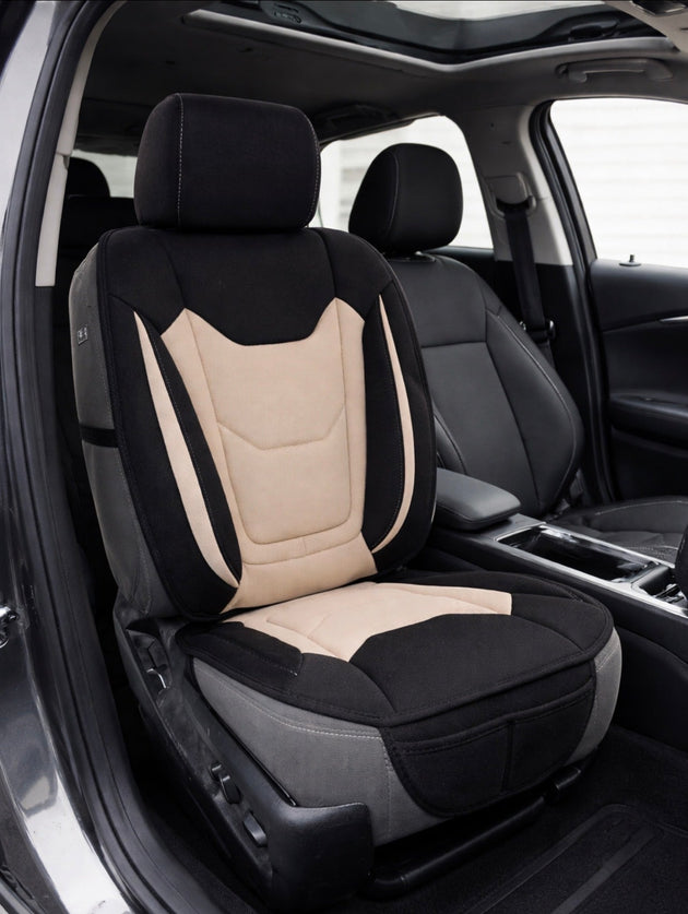 Neo-mesh easy fit seat cover with booster -Seat CoversFRONT BLACK/SANDUniversal