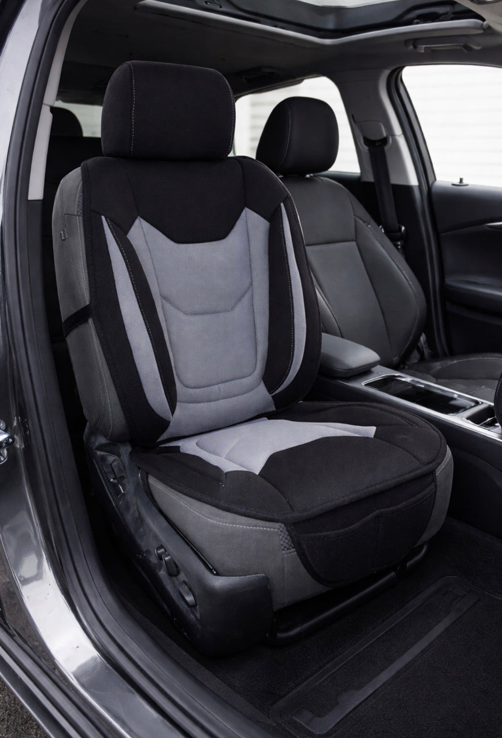 Neo-mesh easy fit seat cover with booster -Seat CoversFRONT BLACK/CHARCOALUniversal