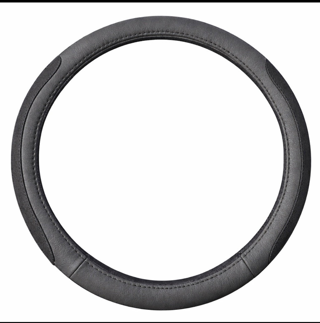 Capped's Steering wheel Covers in Leather -Seat CoverscharcoalUniversal