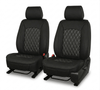 Leatherette easy fit seat cover with diamond Insert -Seat CoversBLACK/CHARCOAL