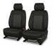 Leatherette easy fit seat cover with diamond Insert -Seat CoversBLACK/CHARCOAL