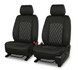Leatherette easy fit seat cover with diamond Insert -Seat CoversBLACK/CHARCOAL