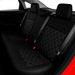Leatherette car seat cover with diamond Insert -Seat Coversbucket lowback seats with adjustable headrestsREAR BLACK/CHARCOAL