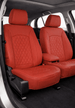 Leatherette car seat cover with diamond Insert -Seat Coversbucket lowback seats with adjustable headrestsFRONT RED
