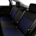 Leatherette car seat cover with diamond Insert -Seat Coversbucket lowback seats with adjustable headrestsREAR BLACK/BLUE