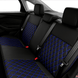Leatherette car seat cover with diamond Insert -Seat Coversbucket lowback seats with adjustable headrestsREAR BLACK/BLUE