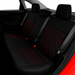 Leatherette car seat cover with diamond Insert -Seat Coversbucket lowback seats with adjustable headrestsREAR BLACK/RED