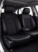 Leatherette car seat cover with diamond Insert -Seat Coversbucket lowback seats with adjustable headrestsFRONT BLACK/BLACK