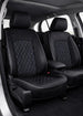 Leatherette car seat cover with diamond Insert -Seat Coversbucket lowback seats with adjustable headrestsFRONT BLACK/CHARCOAL