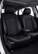 Leatherette car seat cover with diamond Insert -Seat Coversbucket lowback seats with adjustable headrestsFRONT BLACK/CHARCOAL