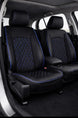 Leatherette car seat cover with diamond Insert -Seat Coversbucket lowback seats with adjustable headrestsFRONT BLACK/BLUE