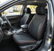 Leatherette Car Seat Cover with Breathable Inserts -Seat CoversFRONT BLACK/RED