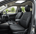 Leatherette Car Seat Cover with Breathable Inserts -Seat CoversFRONT BLACK/BLACK