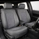 Leatherette Car Seat Cover with Suede Insert (PAIR) -Seat CoversFRONT CHARCOAL