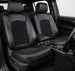 Leatherette Car Seat Cover with Suede Insert (PAIR) -Seat CoversFRONT BLACK/BLACK