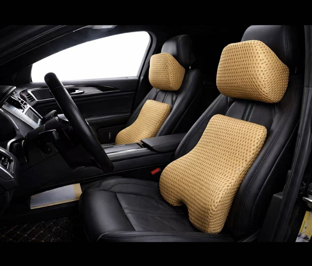 Ergo-Glide Mesh Back Support with Adjustable Headrest -Seat CoversGOLD(BACKREST)