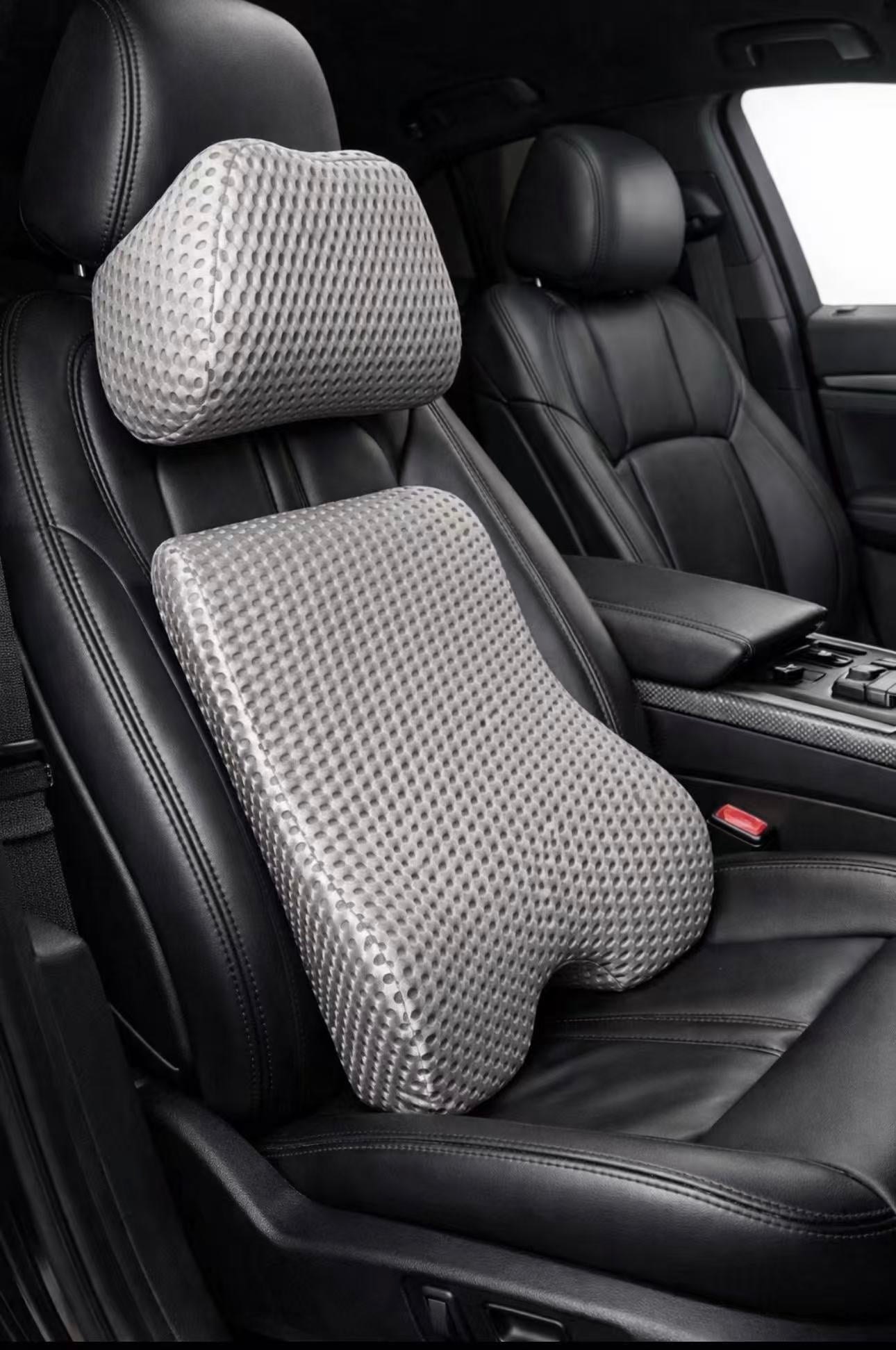 Ergo-Glide Mesh Back Support with Adjustable Headrest -Seat CoversGREY(BACKREST)