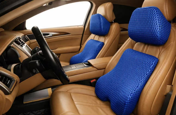 Ergo-Glide Mesh Back Support with Adjustable Headrest -Seat CoversBLUE(BACKREST)