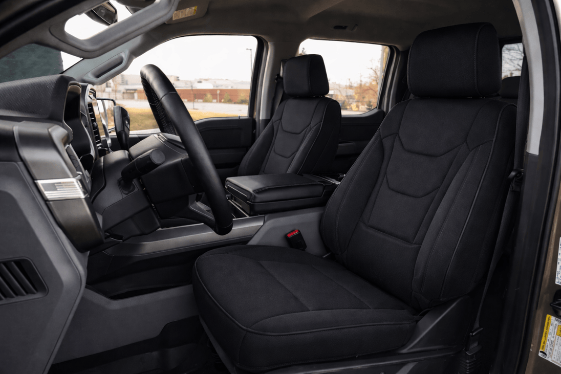 Neo-Mesh seat cover with memory foam booster Insert -Seat CoversFRONT BLACK/BLACK