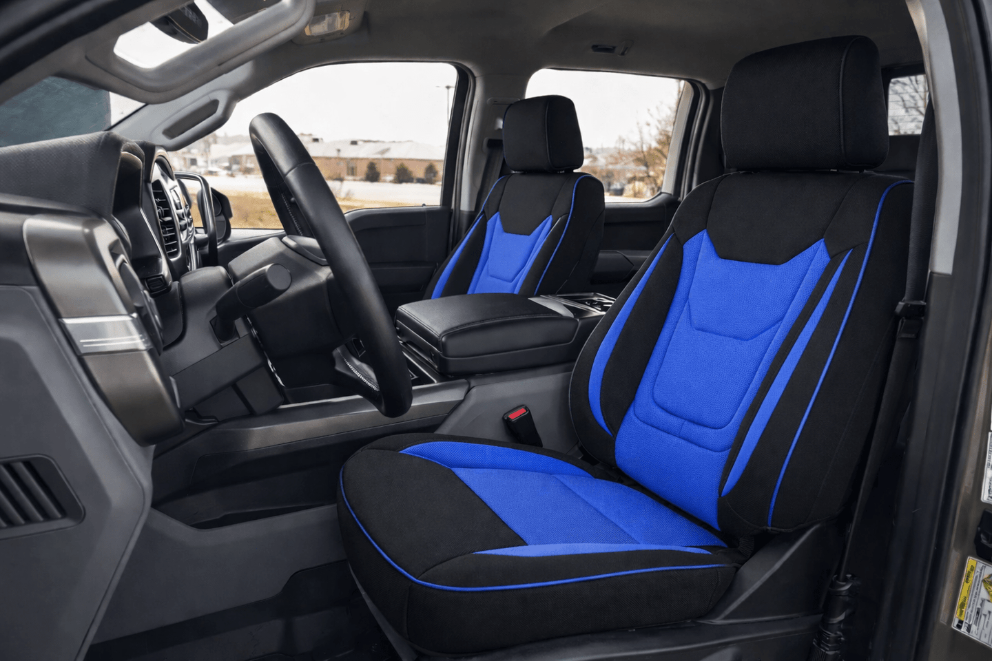 Neo-Mesh seat cover with memory foam booster Insert -Seat CoversFRONT BLACK/BLUE