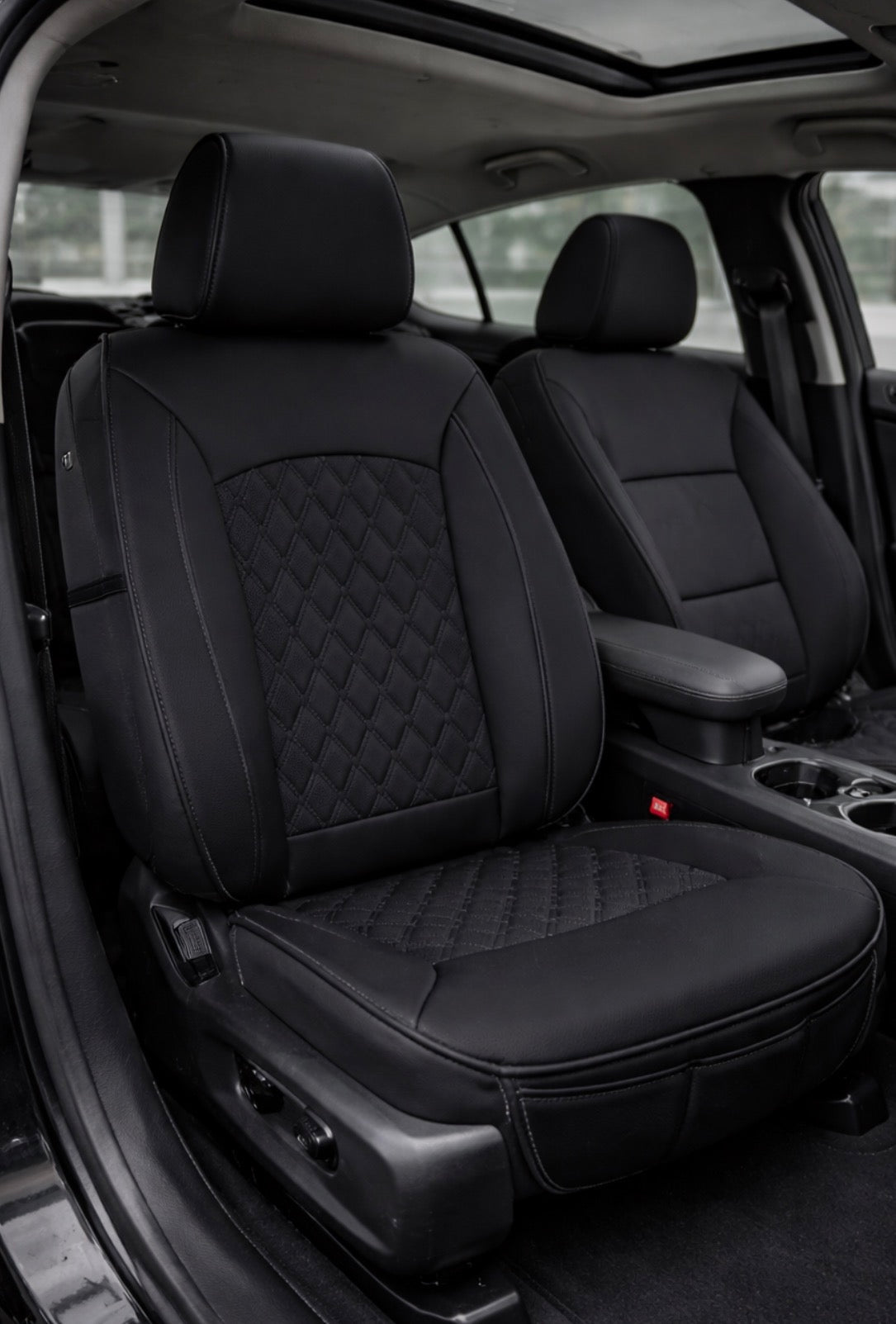 Neoprene easy fit seat cover with diamond Insert -Seat CoversBLACK/BLACK