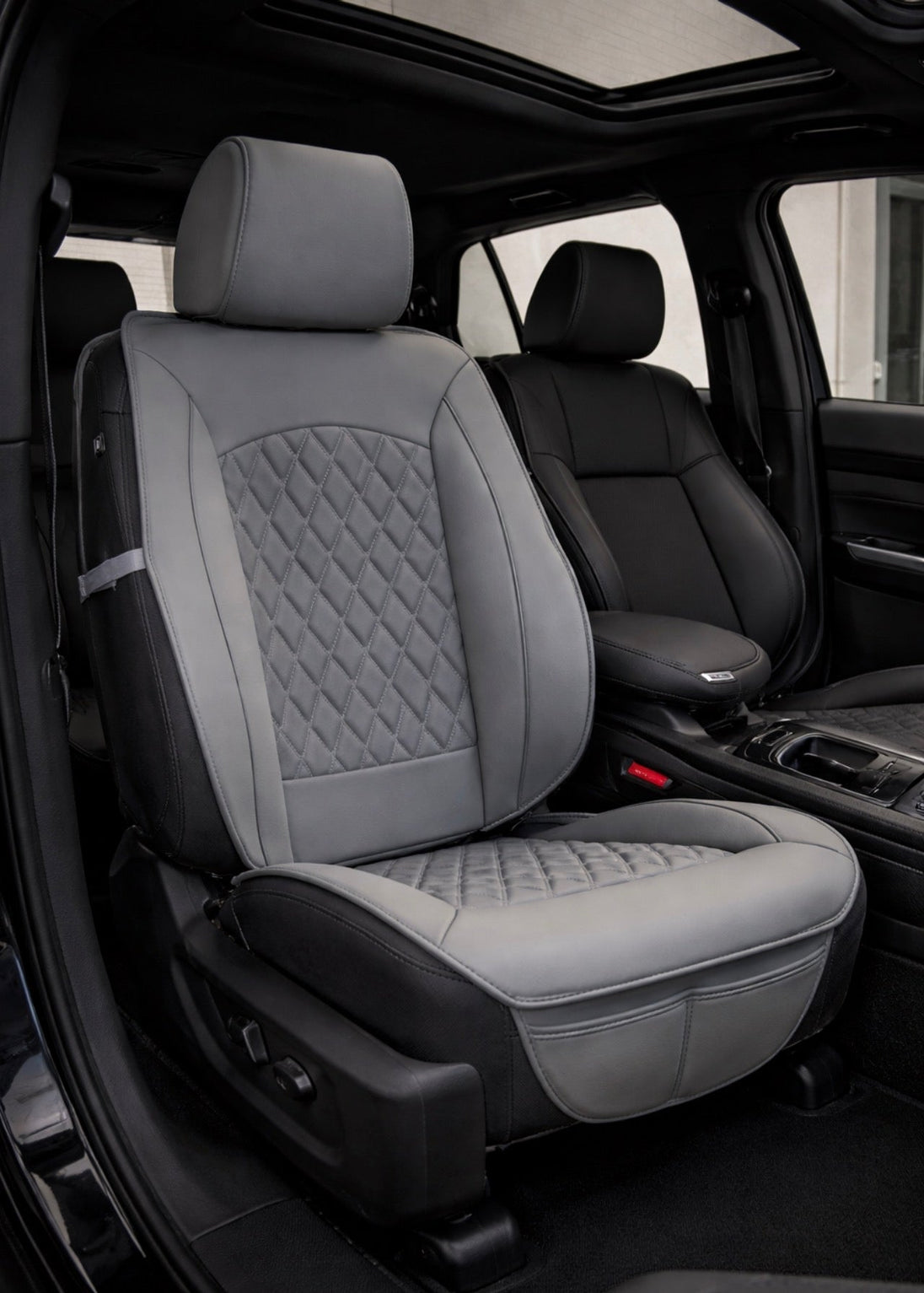 Neoprene easy fit seat cover with diamond Insert -Seat CoversCHARCOAL