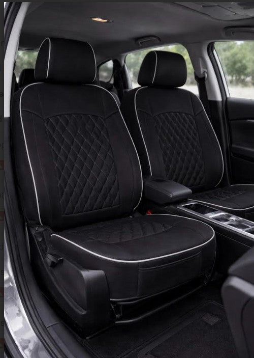 Neoprene seat cover with diamond Insert -Seat CoversBLACK/CHARCOAL