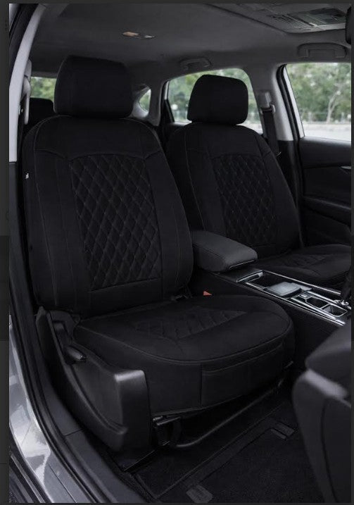 Neoprene seat cover with diamond Insert -Seat CoversBLACK/BLACK