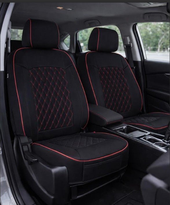 Neoprene seat cover with diamond Insert -Seat CoversBLACK/RED