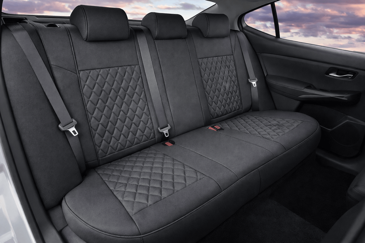 Neoprene seat cover with diamond Insert -Seat CoversREAR CHARCOAL
