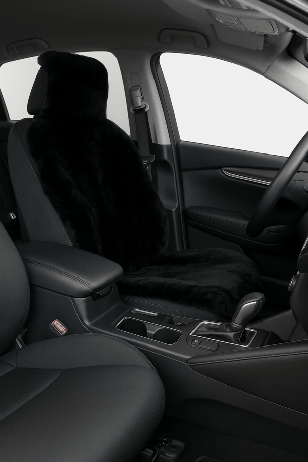 Luxury Sheepskin Seat Cover for Easy Fit -Seat CoversBLACK