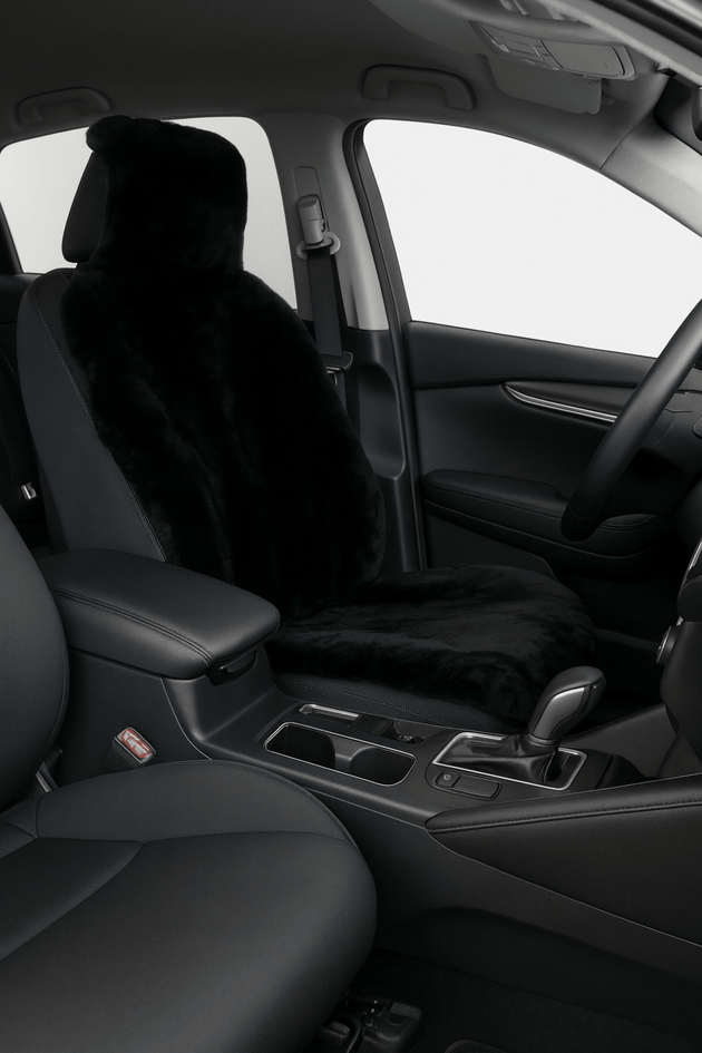 Luxury Sheepskin Seat Cover for Easy Fit -Seat CoversBLACK